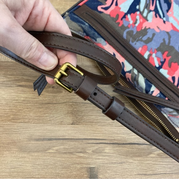 Fossil Jenna Floral Crossbody Canvas Leather Bag Blue Multicolor - Picture 14 of 14